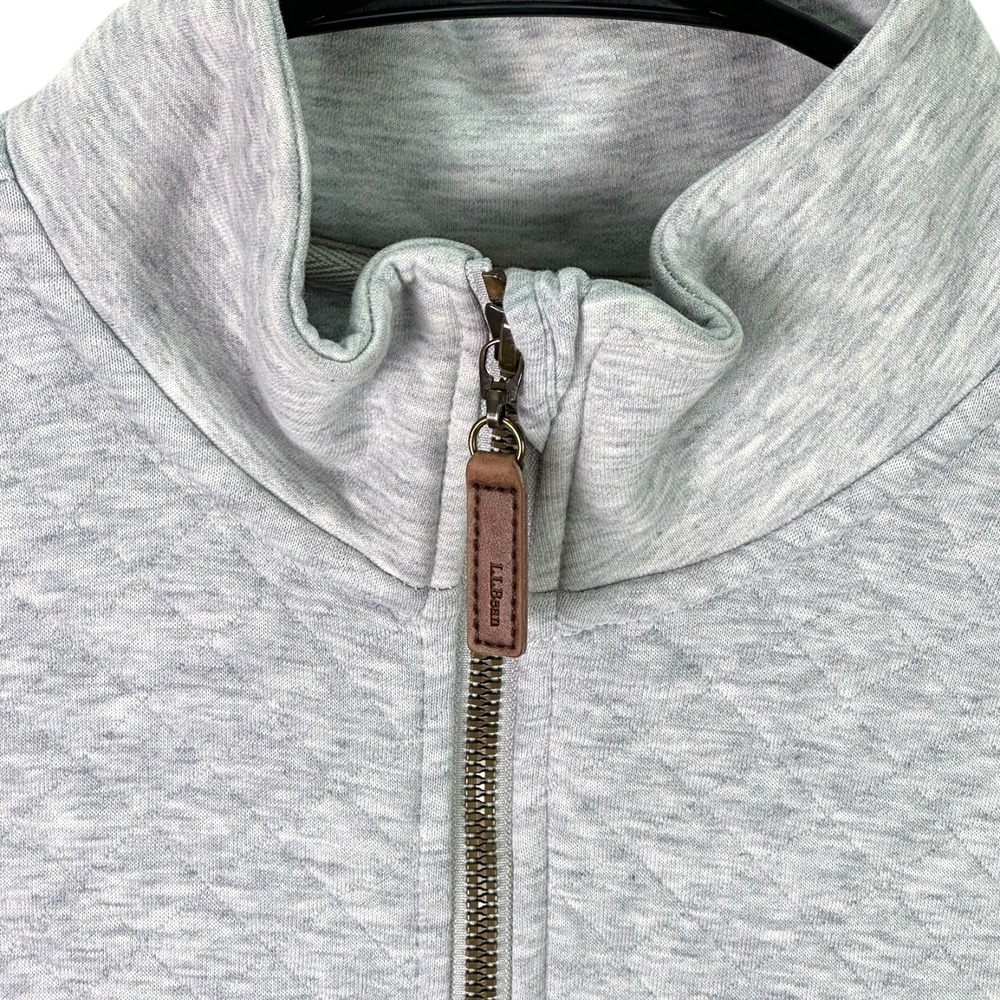 L.L. Bean Women's Quilted Quarter Zip Pullover Sweatshirt Gray Size Small - Picture 4 of 13